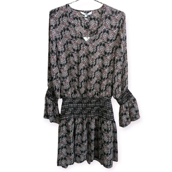 DEREK LAM 10 CROSBY Smocked Silk Floral Print Long Sleeve Mini Dress Sheer NWT 4 - Picture 7 of 11